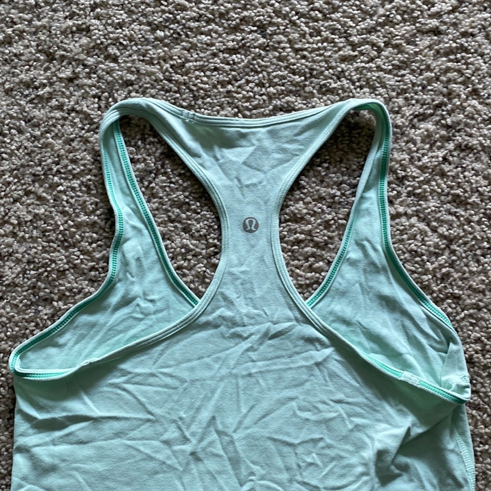 Mint colored lululemon tank top
